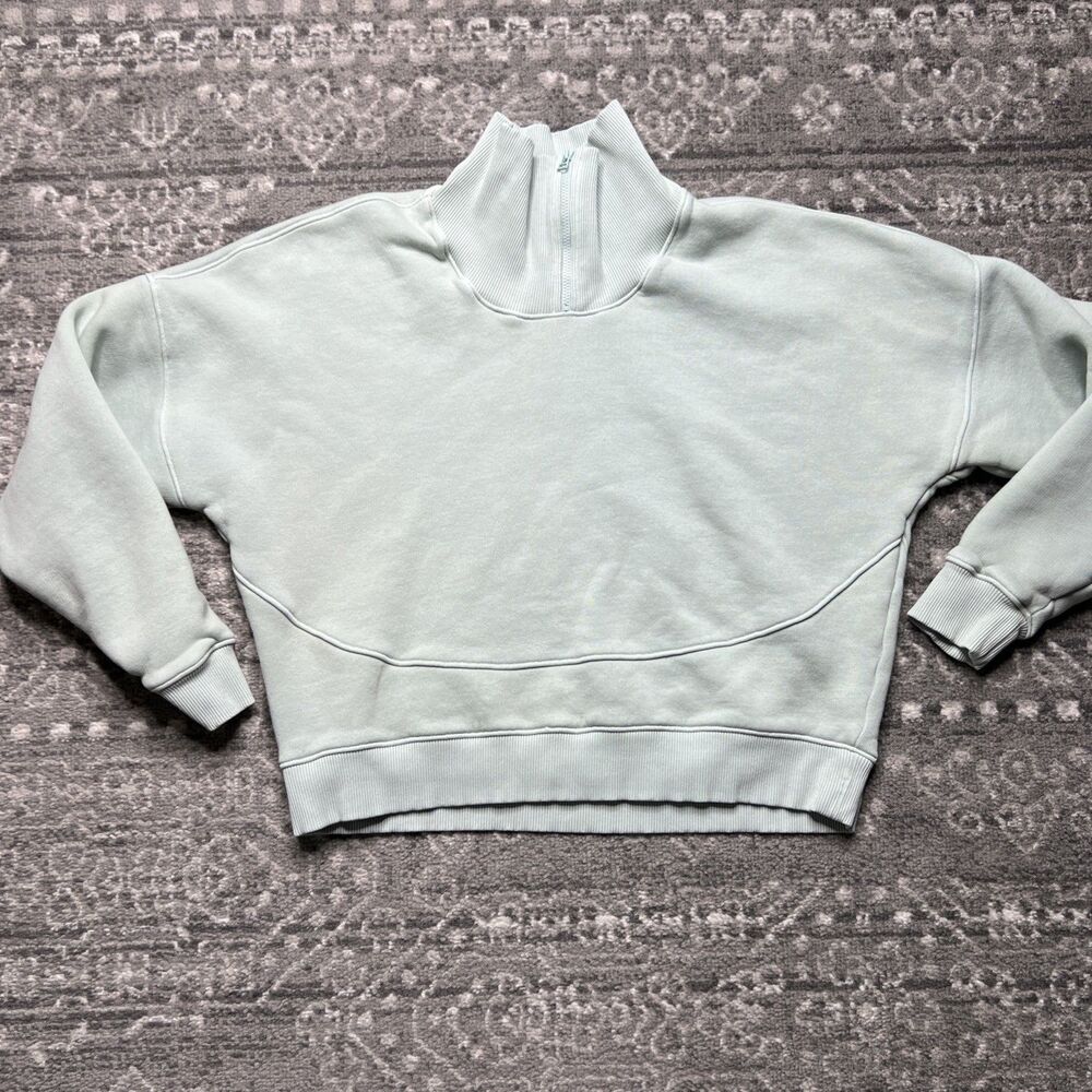 Outdoor Voices Nimbus Women’s 1/4 Zip Sweatshirt Size Medium Mint Green Organic